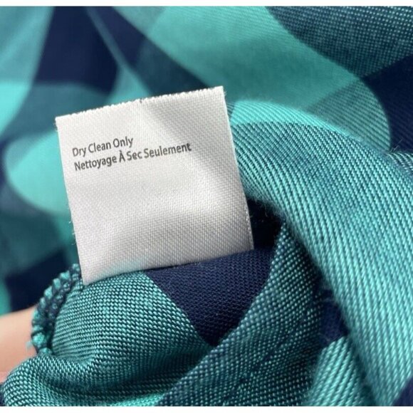 Sandra Ingrish Women’s Check Rayon Collared Button Up Blouse Sz Small Boho - Picture 7 of 10